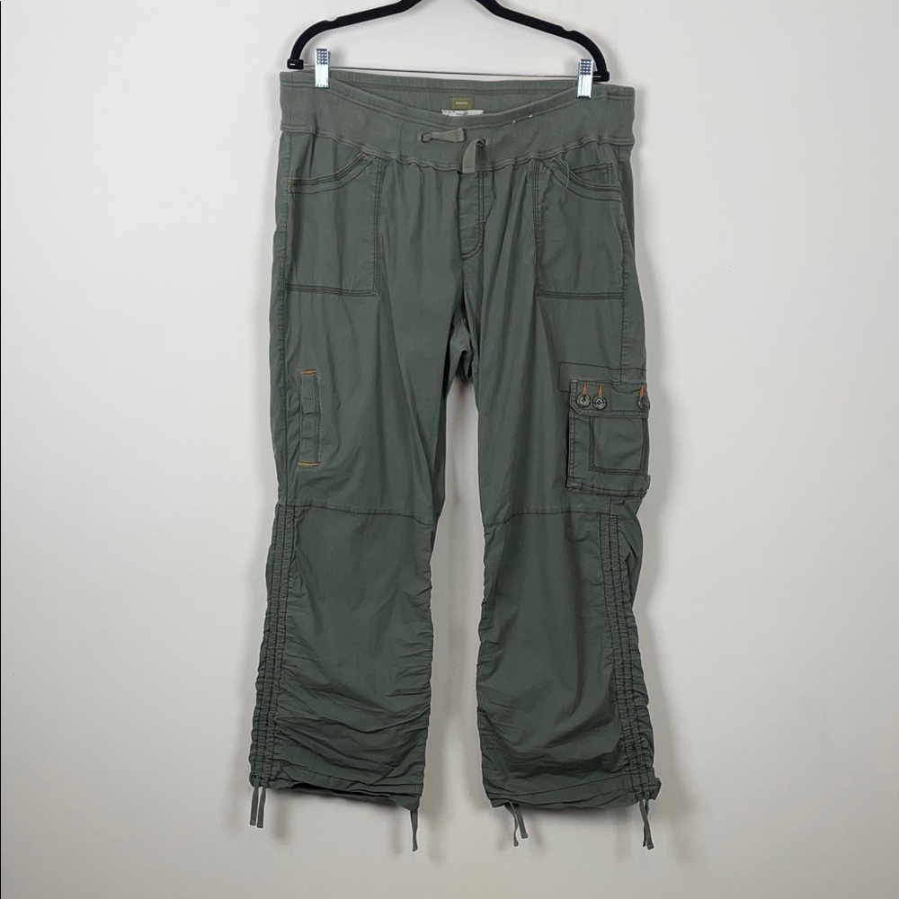 Old Navy Vtg Drawstring Coin Pocket Hiking Women's 2XL Green Cargo Jogger Pants
